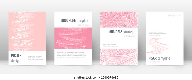 Cover page design template. Minimalistic brochure layout. Classy trendy abstract cover page. Pink and blue grunge texture background. Brilliant poster.