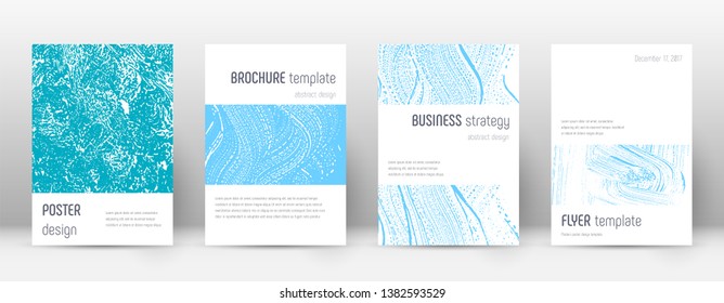 Cover page design template. Minimalistic brochure layout. Classy trendy abstract cover page. Pink and blue grunge texture background. Mesmeric poster.