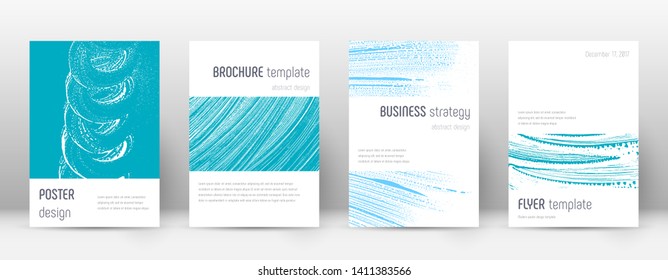 Cover page design template. Minimalistic brochure layout. Classic trendy abstract cover page. Pink and blue grunge texture background. Resplendent poster.