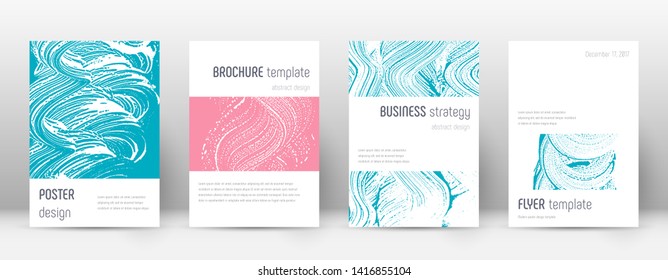 Cover page design template. Minimalistic brochure layout. Classy trendy abstract cover page. Pink and blue grunge texture background. Dramatic poster.