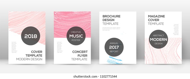 Cover page design template. Modern brochure layout. Captivating trendy abstract cover page. Pink and blue grunge texture background. Classic poster.