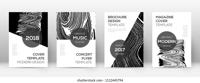 Cover page design template. Modern brochure layout. Comely trendy abstract cover page. Black and white grunge texture background. Marvelous poster.