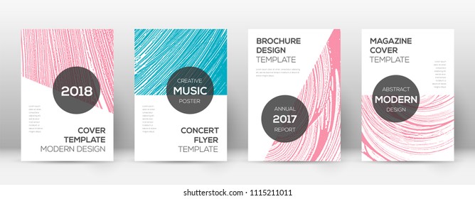 Cover page design template. Modern brochure layout. Cool trendy abstract cover page. Pink and blue grunge texture background. Artistic poster.