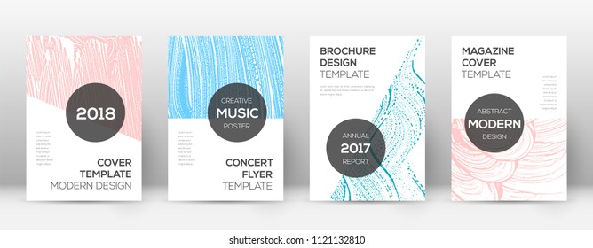 Cover page design template. Modern brochure layout. Creative trendy abstract cover page. Pink and blue grunge texture background. Alive poster.