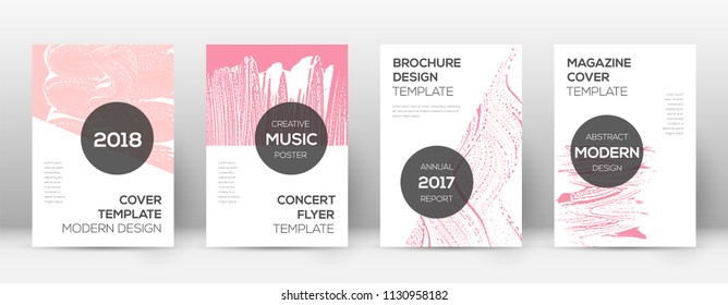 Cover page design template. Modern brochure layout. Creative trendy abstract cover page. Pink and blue grunge texture background. Alluring poster.