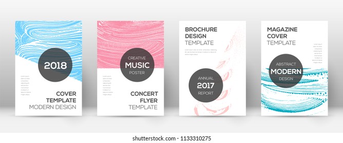 Cover page design template. Modern brochure layout. Cool trendy abstract cover page. Pink and blue grunge texture background. Wonderful poster.