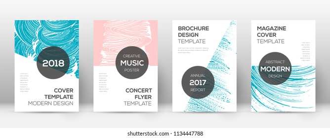 Cover page design template. Modern brochure layout. Cool trendy abstract cover page. Pink and blue grunge texture background. Positive poster.