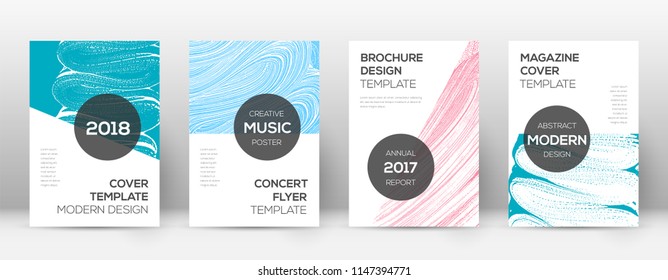 Cover page design template. Modern brochure layout. Creative trendy abstract cover page. Pink and blue grunge texture background. Comely poster.
