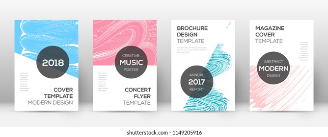 Cover page design template. Modern brochure layout. Creative trendy abstract cover page. Pink and blue grunge texture background. Attractive poster.