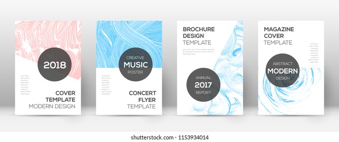 Cover page design template. Modern brochure layout. Cool trendy abstract cover page. Pink and blue grunge texture background. Eminent poster.