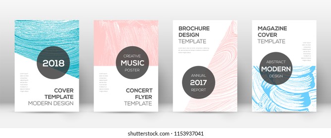 Cover page design template. Modern brochure layout. Comely trendy abstract cover page. Pink and blue grunge texture background. Stylish poster.