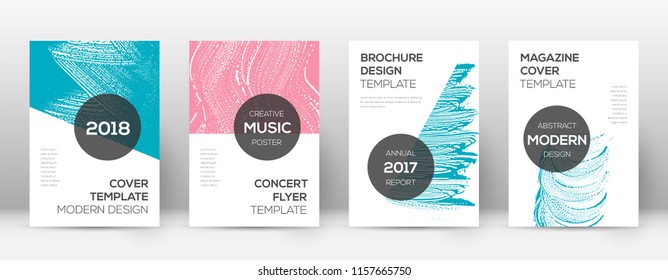 Cover page design template. Modern brochure layout. Cool trendy abstract cover page. Pink and blue grunge texture background. Trending poster.