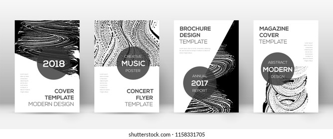 Cover page design template. Modern brochure layout. Comely trendy abstract cover page. Black and white grunge texture background. Mind-blowing poster.