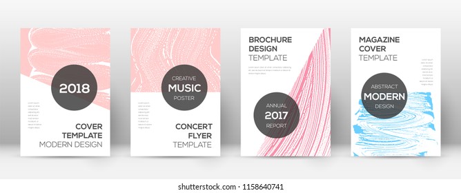 Cover page design template. Modern brochure layout. Cool trendy abstract cover page. Pink and blue grunge texture background. Overwhelming poster.