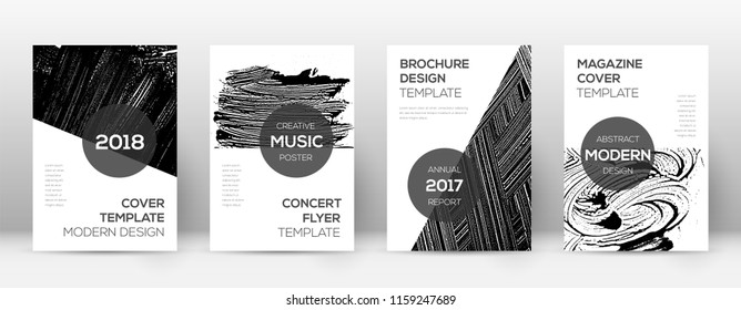 Cover page design template. Modern brochure layout. Comely trendy abstract cover page. Black and white grunge texture background. Outstanding poster.