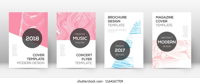 Cover page design template. Modern brochure layout. Creative trendy abstract cover page. Pink and blue grunge texture background. Actual poster.