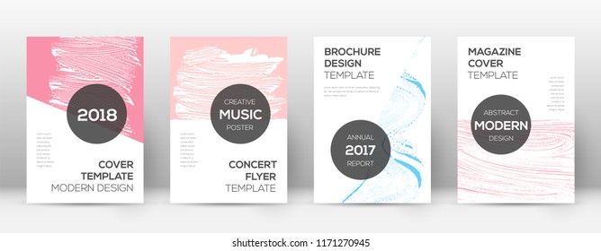 Cover page design template. Modern brochure layout. Cool trendy abstract cover page. Pink and blue grunge texture background. Sublime poster.