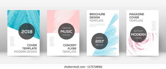 Cover page design template. Modern brochure layout. Cool trendy abstract cover page. Pink and blue grunge texture background. Delightful poster.