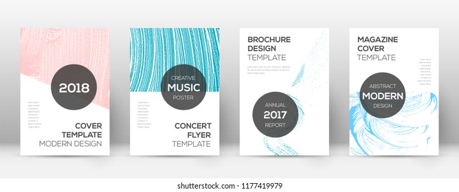 Cover page design template. Modern brochure layout. Cool trendy abstract cover page. Pink and blue grunge texture background. Flawless poster.