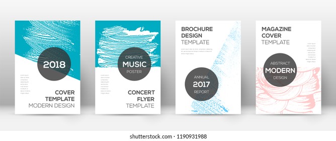 Cover page design template. Modern brochure layout. Cool trendy abstract cover page. Pink and blue grunge texture background. Interesting poster.