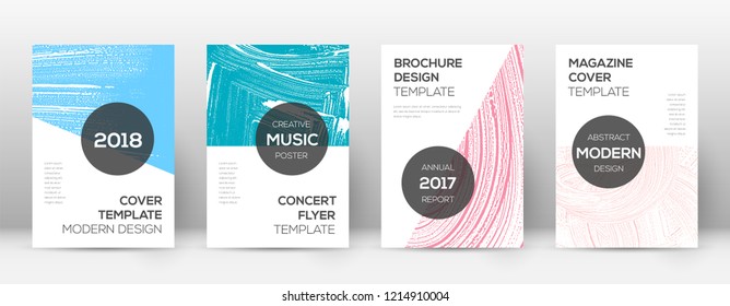 Cover page design template. Modern brochure layout. Creative trendy abstract cover page. Pink and blue grunge texture background. Artistic poster.