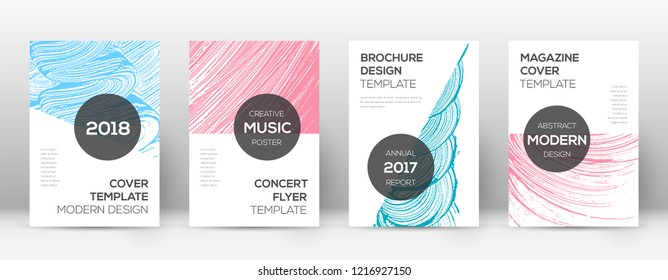 Cover page design template. Modern brochure layout. Creative trendy abstract cover page. Pink and blue grunge texture background. Admirable poster.