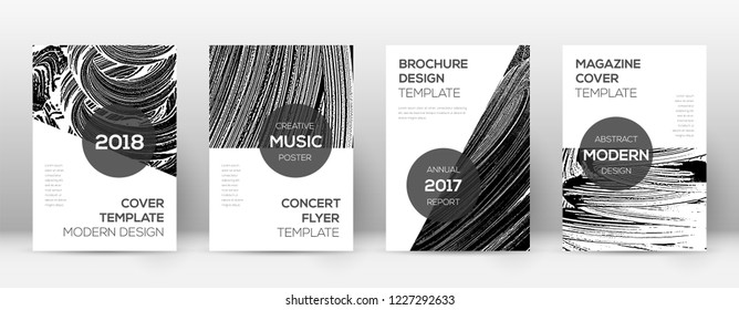 Cover page design template. Modern brochure layout. Comely trendy abstract cover page. Black and white grunge texture background. Memorable poster.