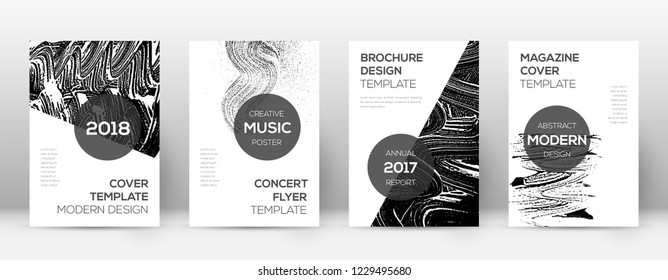 Cover page design template. Modern brochure layout. Comely trendy abstract cover page. Black and white grunge texture background. Ideal poster.