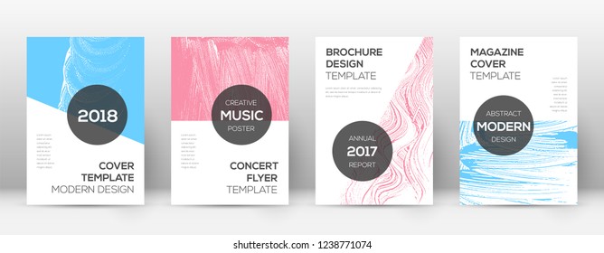 Cover page design template. Modern brochure layout. Cool trendy abstract cover page. Pink and blue grunge texture background. Emotional poster.