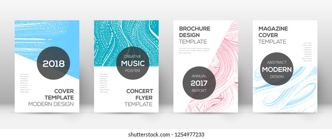 Cover page design template. Modern brochure layout. Creative trendy abstract cover page. Pink and blue grunge texture background. Beauteous poster.