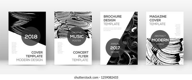 Cover page design template. Modern brochure layout. Comely trendy abstract cover page. Black and white grunge texture background.  