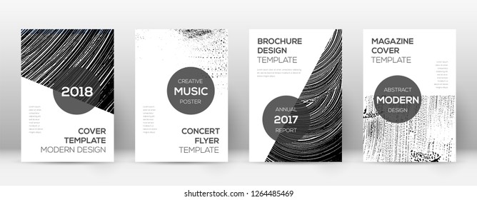 Cover page design template. Modern brochure layout. Comely trendy abstract cover page. Black and white grunge texture background. Optimal poster.