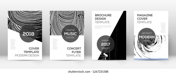 Cover page design template. Modern brochure layout. Comely trendy abstract cover page. Black and white grunge texture background. Nice poster.