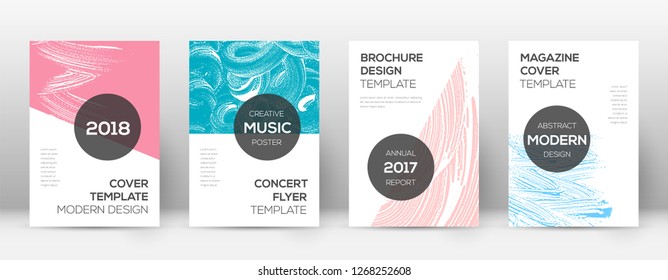Cover page design template. Modern brochure layout. Creative trendy abstract cover page. Pink and blue grunge texture background. Breathtaking poster.