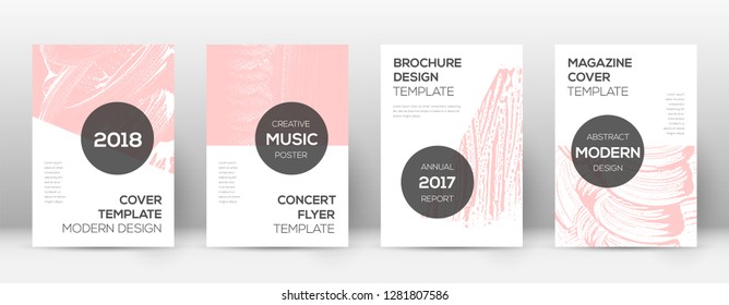 Cover page design template. Modern brochure layout. Cool trendy abstract cover page. Pink and blue grunge texture background. Fascinating poster.