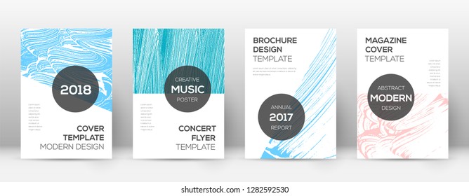 Cover page design template. Modern brochure layout. Cool trendy abstract cover page. Pink and blue grunge texture background. Dazzling poster.