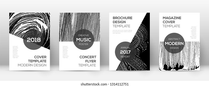 Cover page design template. Modern brochure layout. Comely trendy abstract cover page. Black and white grunge texture background. Dramatic poster.