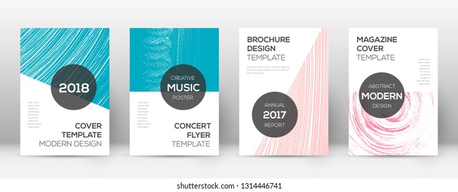 Cover page design template. Modern brochure layout. Cool trendy abstract cover page. Pink and blue grunge texture background. Posh poster.