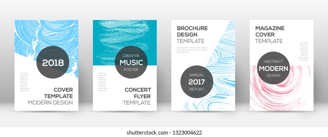 Cover page design template. Modern brochure layout. Comely trendy abstract cover page. Pink and blue grunge texture background. Superb poster.