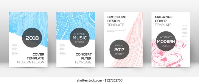 Cover page design template. Modern brochure layout. Cool trendy abstract cover page. Pink and blue grunge texture background. Creative poster.