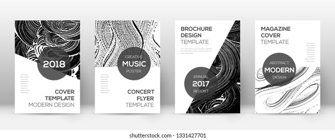 Cover page design template. Modern brochure layout. Comely trendy abstract cover page. Black and white grunge texture background. Magnetic poster.