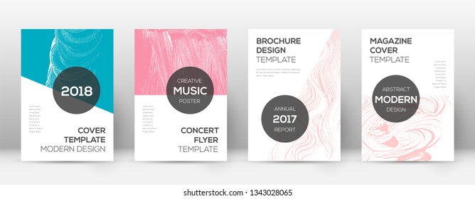 Cover page design template. Modern brochure layout. Cool trendy abstract cover page. Pink and blue grunge texture background. Stunning poster.