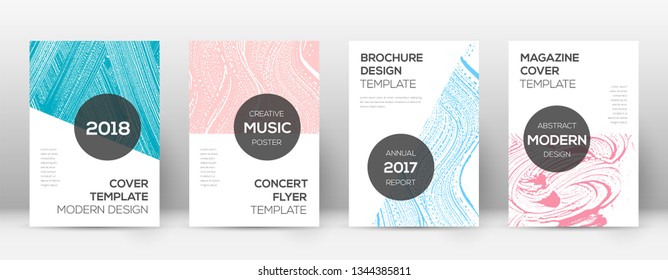 Cover page design template. Modern brochure layout. Cool trendy abstract cover page. Pink and blue grunge texture background. Lovely poster.