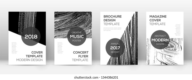 Cover page design template. Modern brochure layout. Comely trendy abstract cover page. Black and white grunge texture background. Favorable poster.