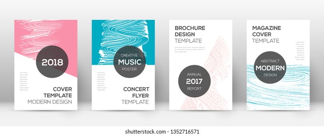 Cover page design template. Modern brochure layout. Cool trendy abstract cover page. Pink and blue grunge texture background. Fancy poster.