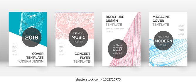 Cover page design template. Modern brochure layout. Cool trendy abstract cover page. Pink and blue grunge texture background. Perfect poster.