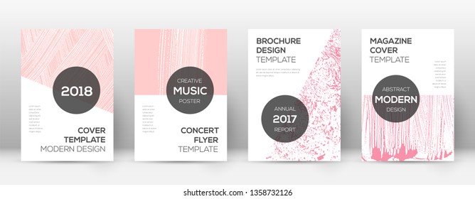 Cover page design template. Modern brochure layout. Cool trendy abstract cover page. Pink and blue grunge texture background. Gorgeous poster.