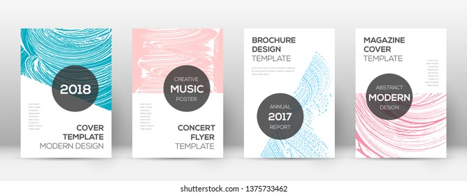 Cover page design template. Modern brochure layout. Cool trendy abstract cover page. Pink and blue grunge texture background. Fine poster.