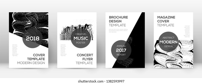 Cover page design template. Modern brochure layout. Comely trendy abstract cover page. Black and white grunge texture background. Incredible poster.