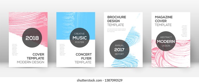 Cover page design template. Modern brochure layout. Creative trendy abstract cover page. Pink and blue grunge texture background. Cool poster.